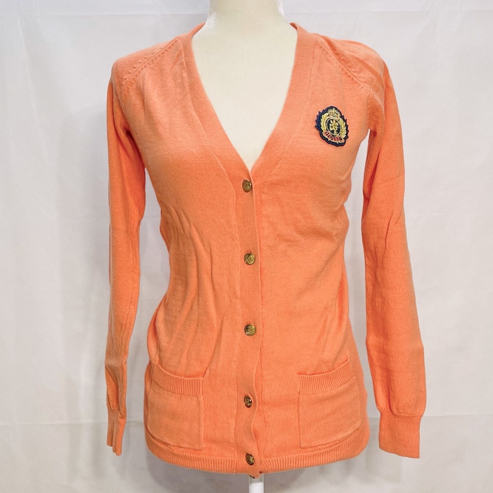 I LOVE H 81  women’s cardigan top jacket sz S salmon color